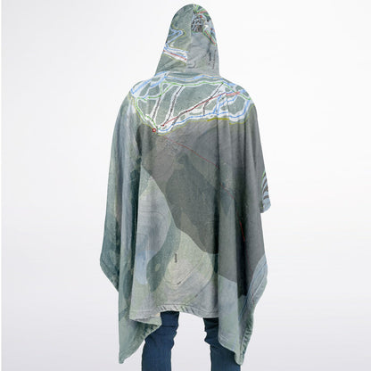 Waterville Valley, New Hampshire Ski Resort Map Flannel Blanket Poncho