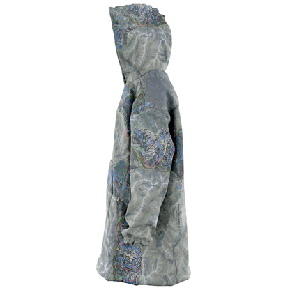 One Wasatch, Utah Ski Trail Map - Snug Hoodie - Powderaddicts