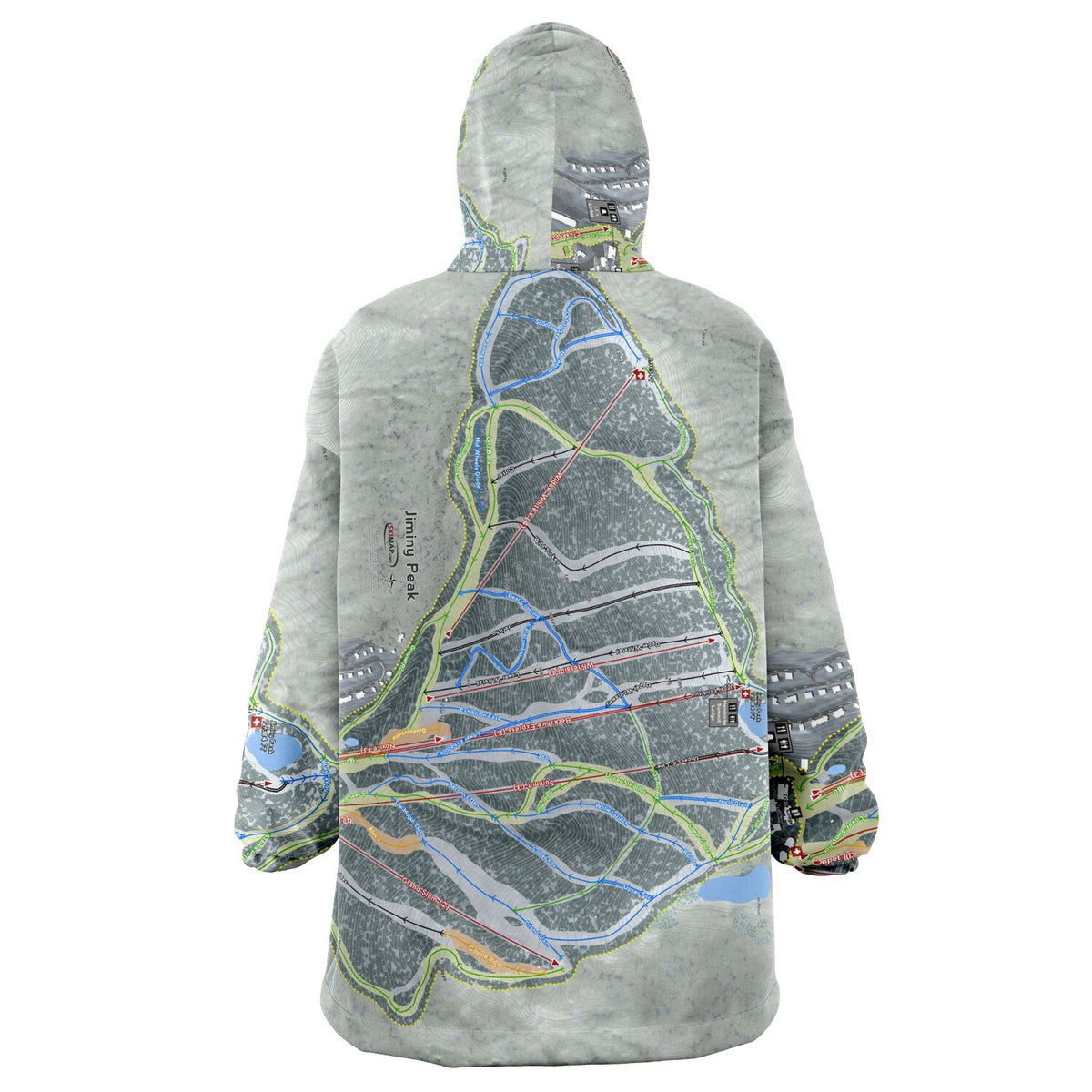 Jiminy Peak, Massachusetts Ski Trail Map Snug Hoodie