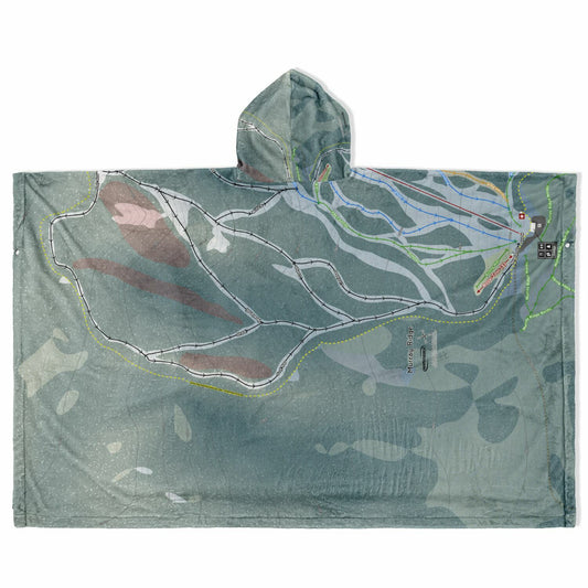 Murray Ridge, British Columbia Ski Resort Map Flannel Blanket Poncho