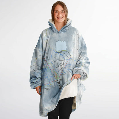 The Remarkables, New Zealand Ski Trail Map - Snug Hoodie - Powderaddicts