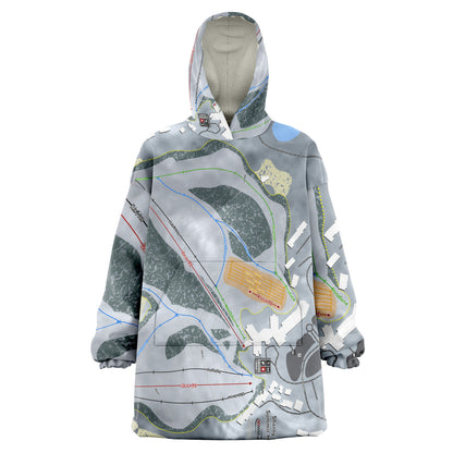 Shanty Creek Summit Mountain, Michigan Ski Trail Map Snug Hoodie - Powderaddicts