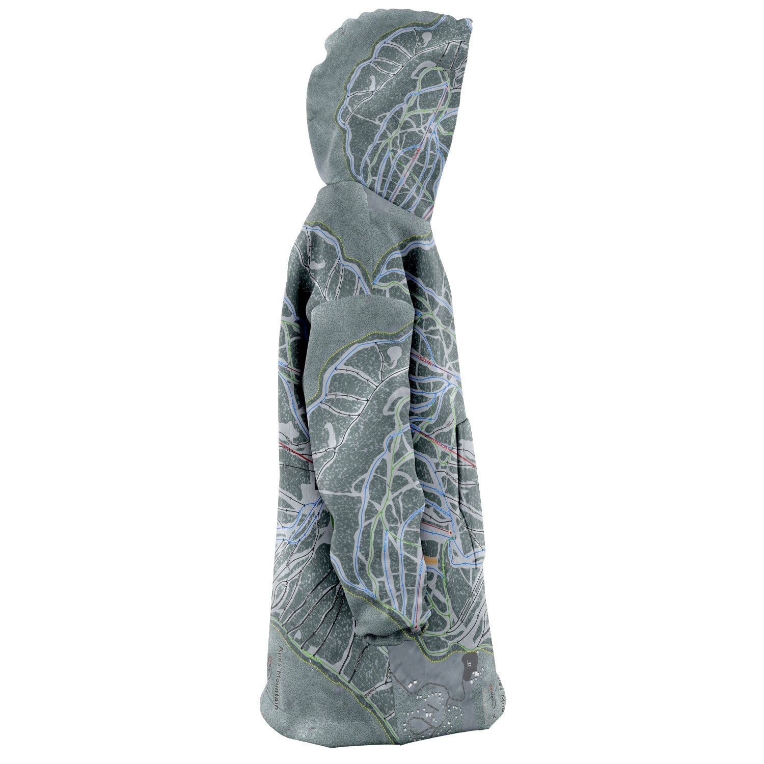 Apex Mountain, British Columbia Ski Trail Map Snug Hoodie