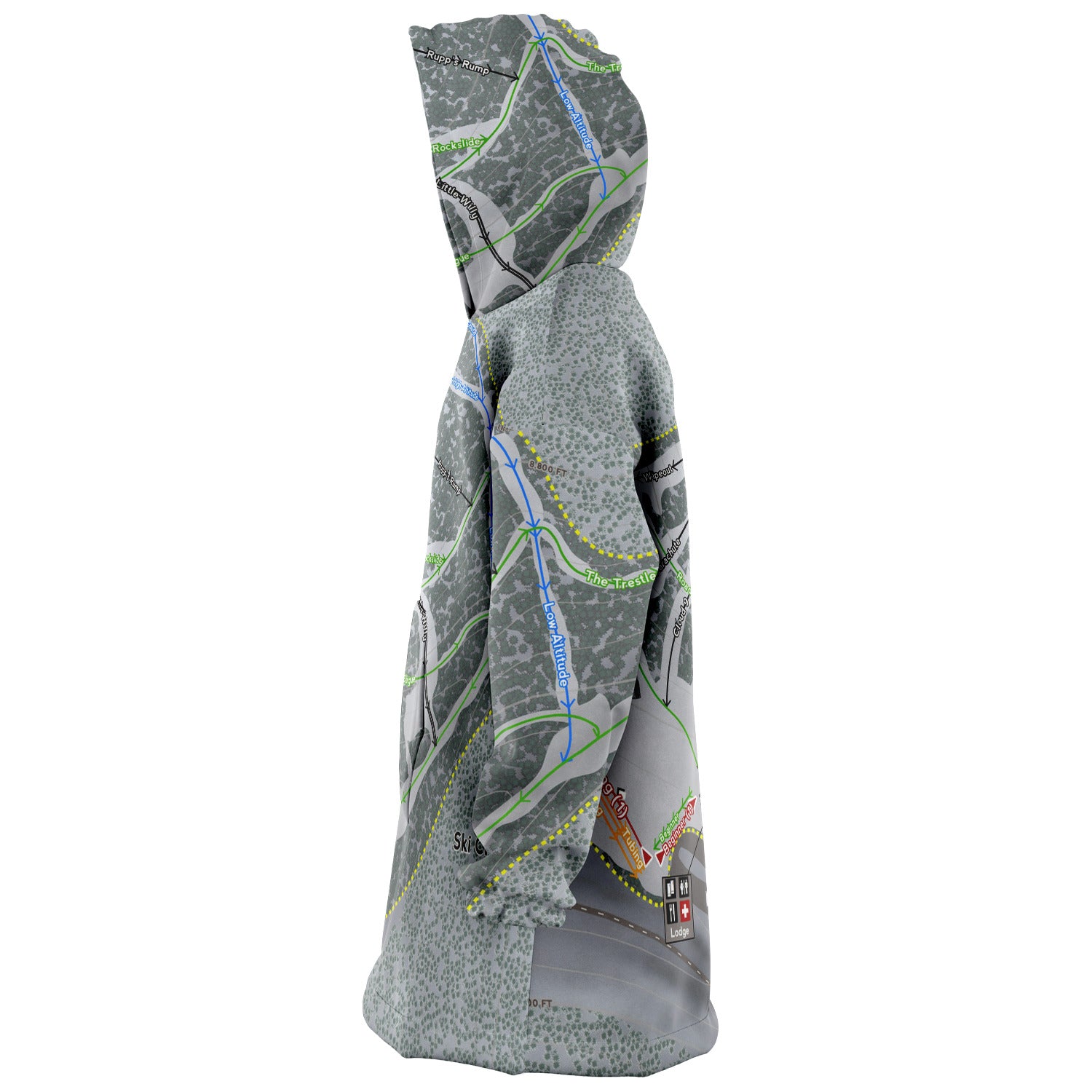 Ski Cloudcroft, New Mexico Ski Trail Map - Snug Hoodie