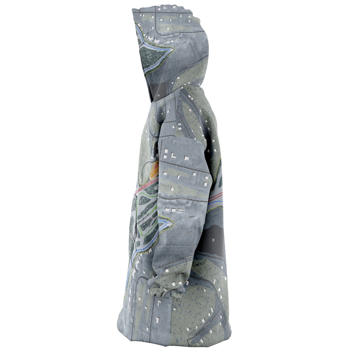 Eagle Rock, Pennsylvania Ski Trail Map Snug Hoodie - Powderaddicts