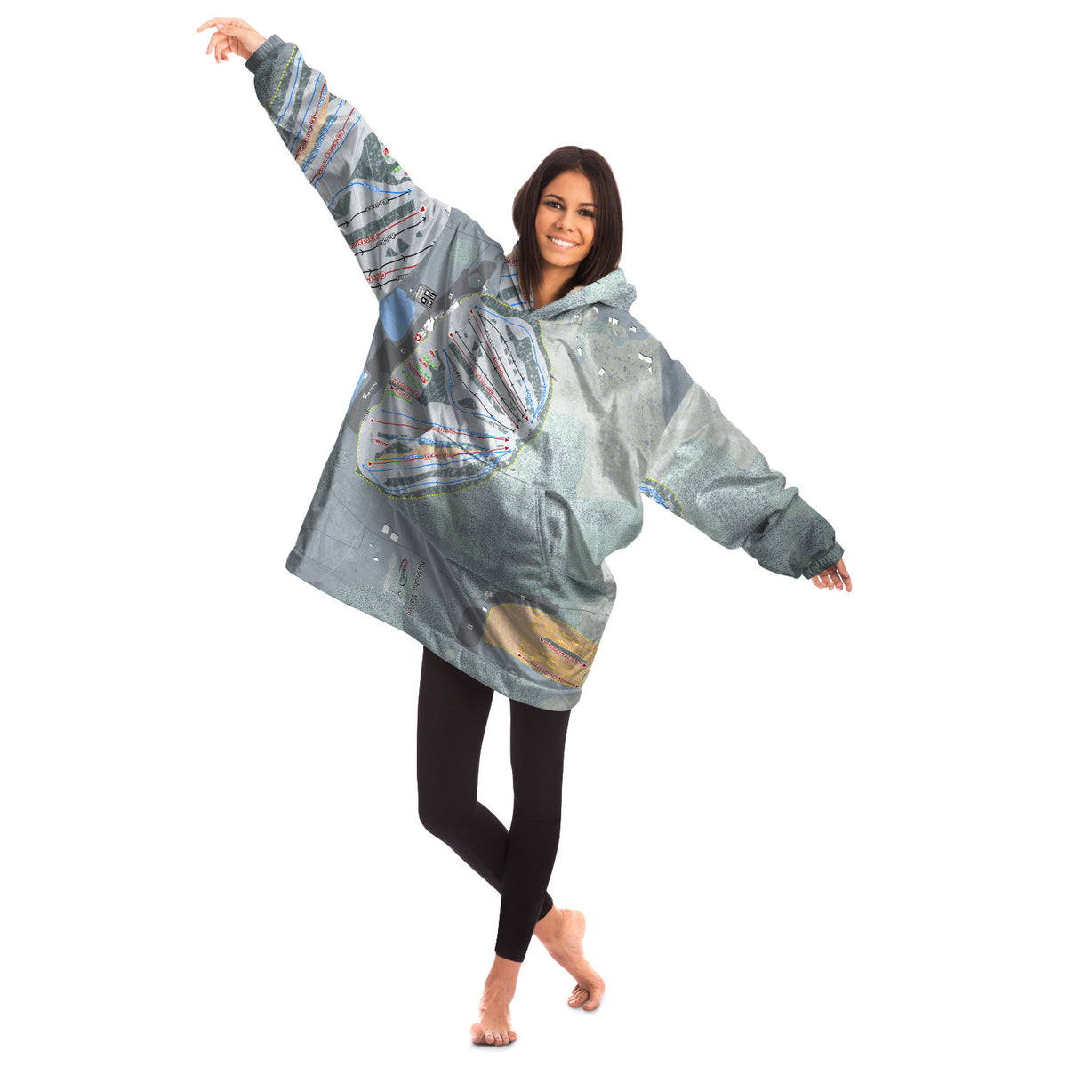 Nashoba Valley, Massachusetts Ski Trail Map Snug Hoodie