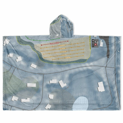Four Seasons Ski Center, New York Ski Resort Map Flannel Blanket Poncho