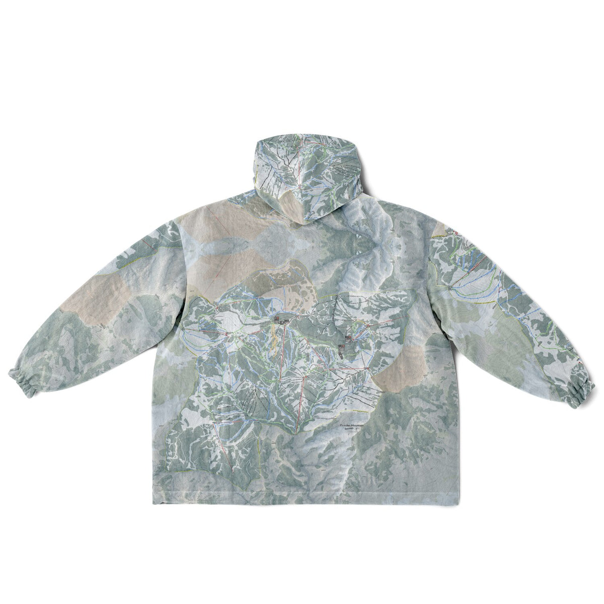 Powder Mountain, Utah Ski Resort Map Reversible Snug Hoodie