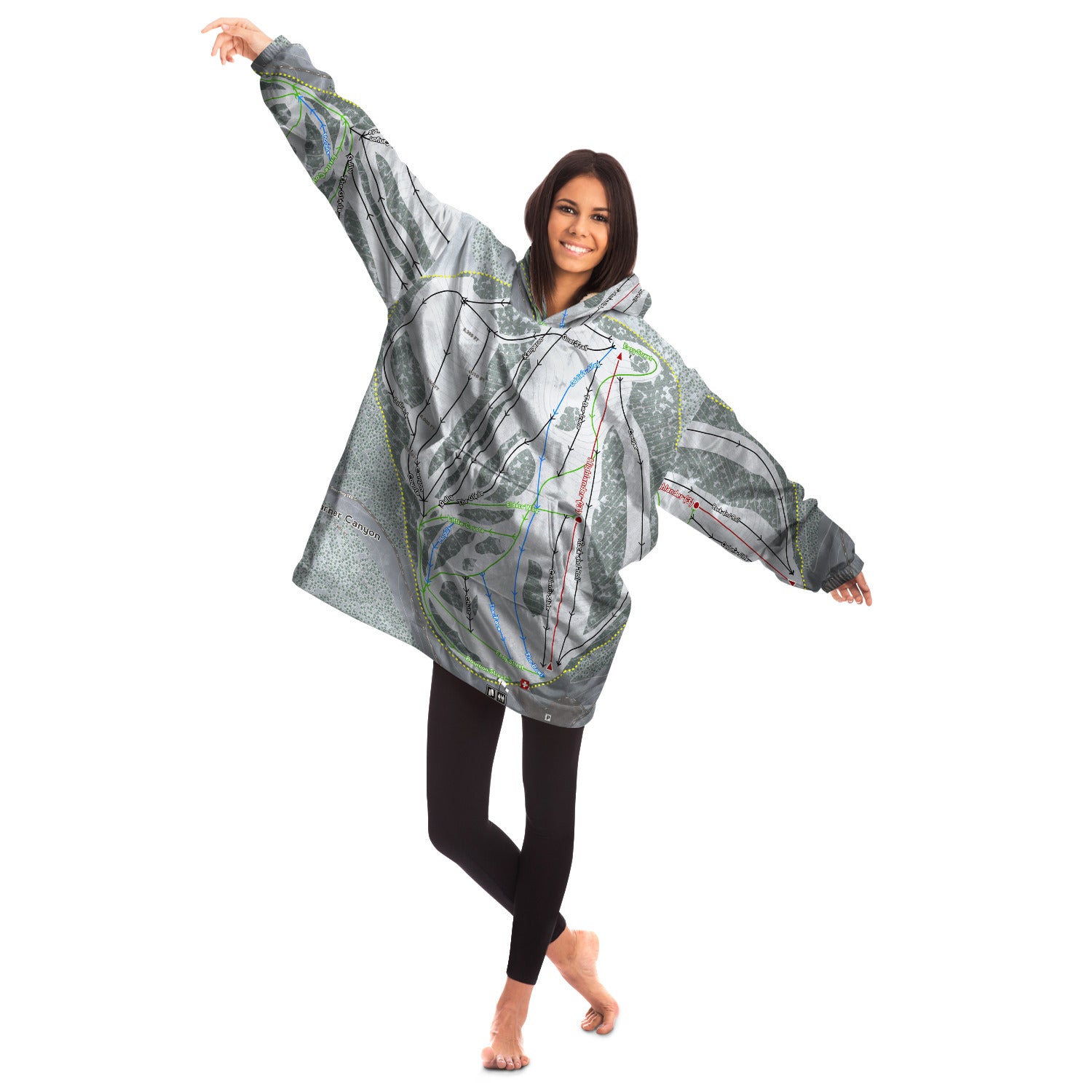Warner Canyon, Oregon Ski Trail Map Snug Hoodie