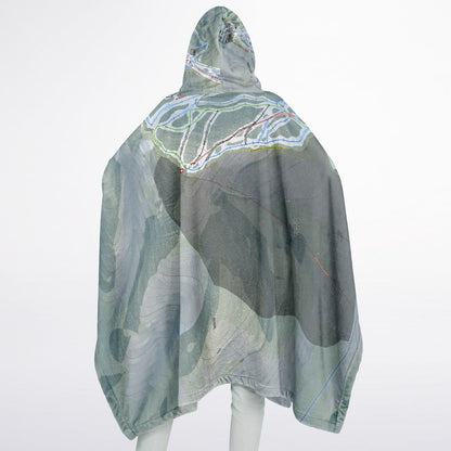 Waterville Valley, New Hampshire Ski Resort Map Flannel Blanket Poncho