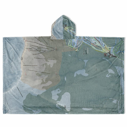 Ski Cooper, Colorado Ski Resort Map Flannel Blanket Poncho