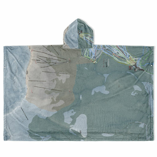 Ski Cooper, Colorado Ski Resort Map Flannel Blanket Poncho