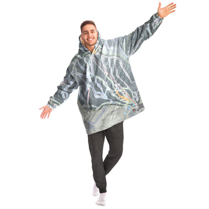 White Pine, Wyoming Ski Trail Map Snug Hoodie