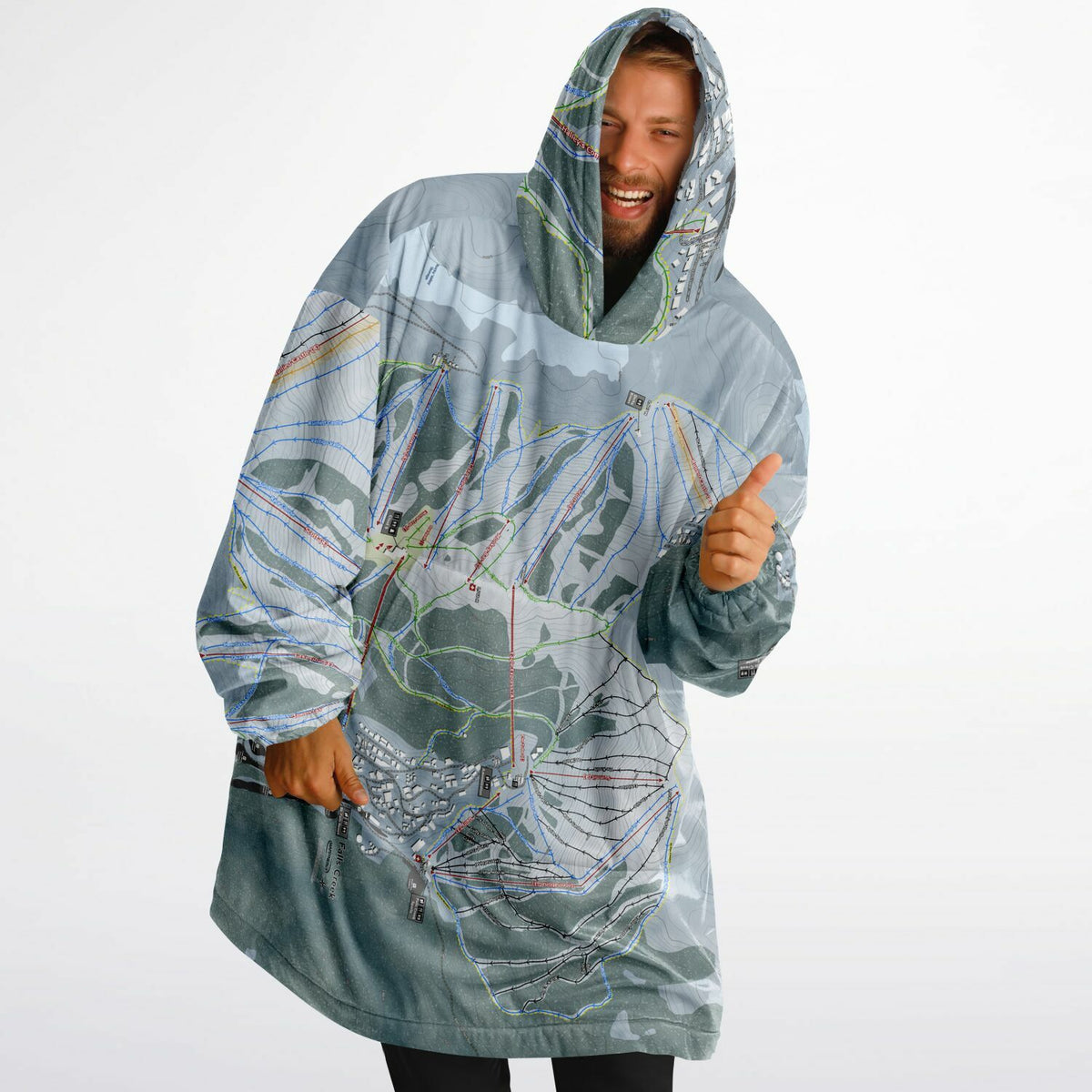 Falls Creek, Australia Ski Trail Map - Snug Hoodie