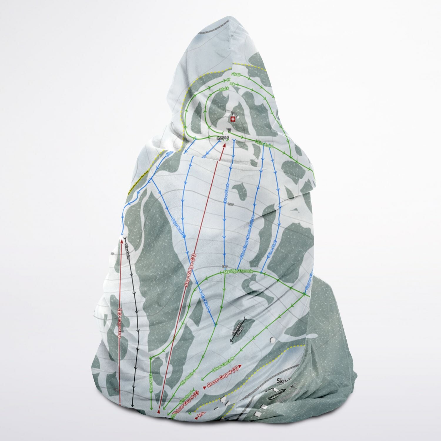 Sky Tavern, Nevada Ski Trail Map - Youth Hooded Blanket