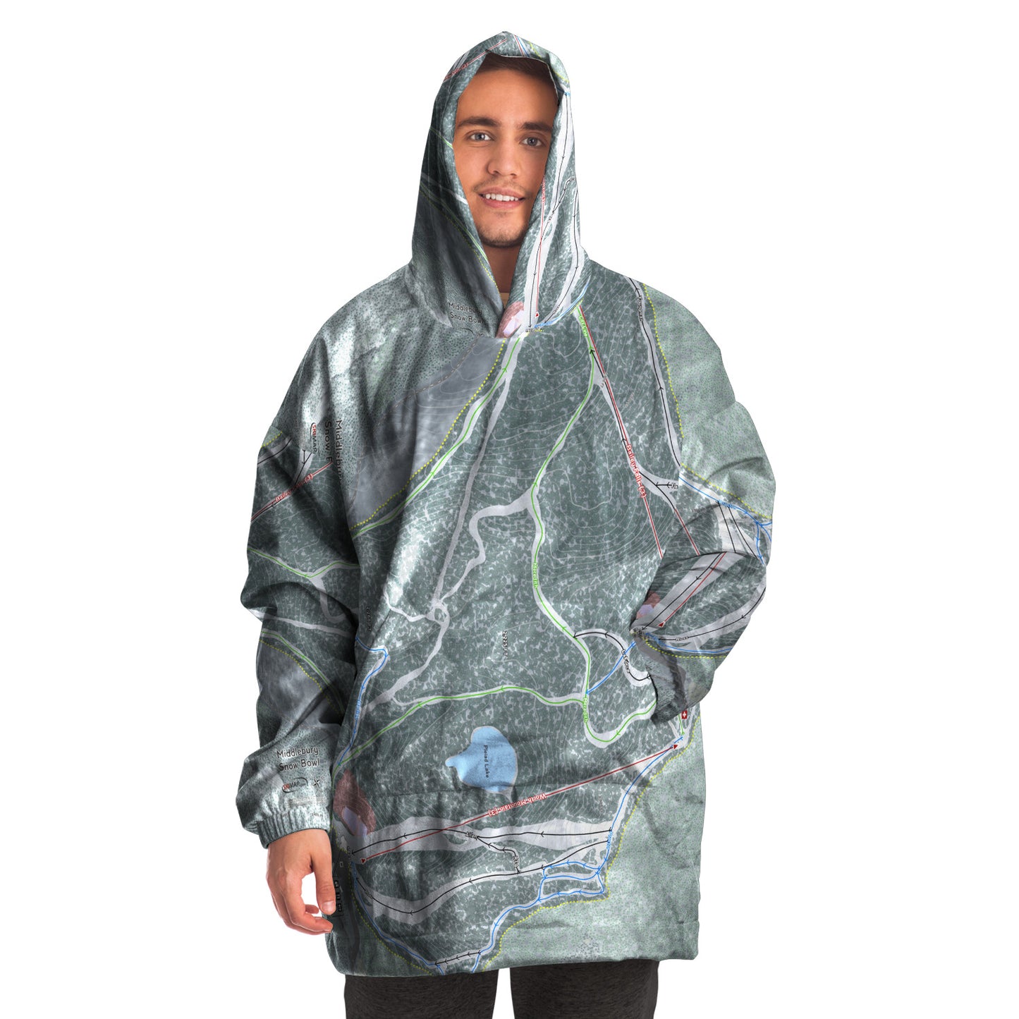 Middlebury Snow Bowl, Vermont Ski Trail Map - Snug Hoodie