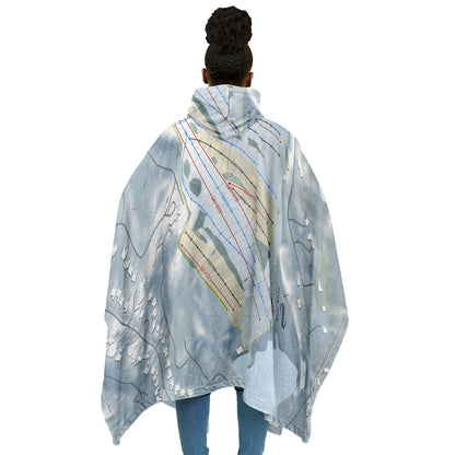 Pine Knob, Michigan Ski Resort Map Flannel Blanket Poncho