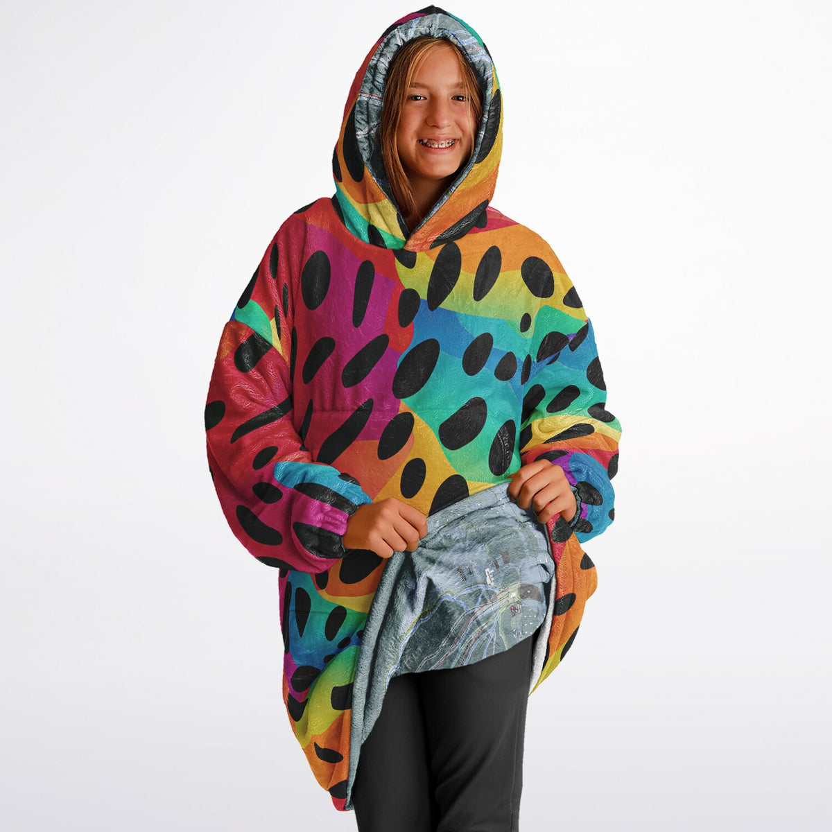 Attitash Mountain, New Hampshire Ski Resort Map Reversible Snug Hoodie