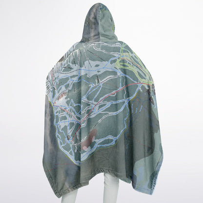 Fernie, British Columbia Ski Resort Map Flannel Blanket Poncho