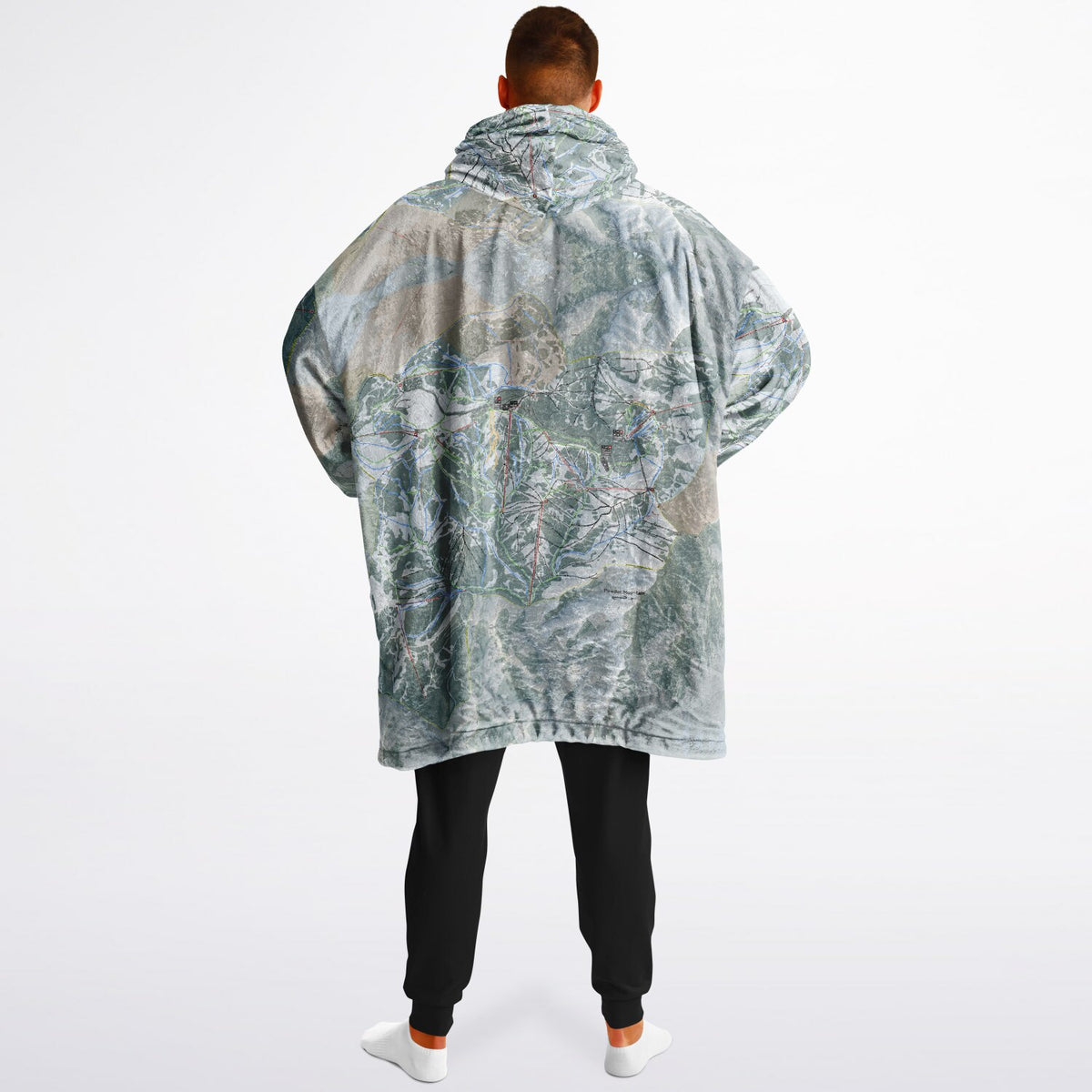 Powder Mountain, Utah Ski Resort Map Reversible Snug Hoodie