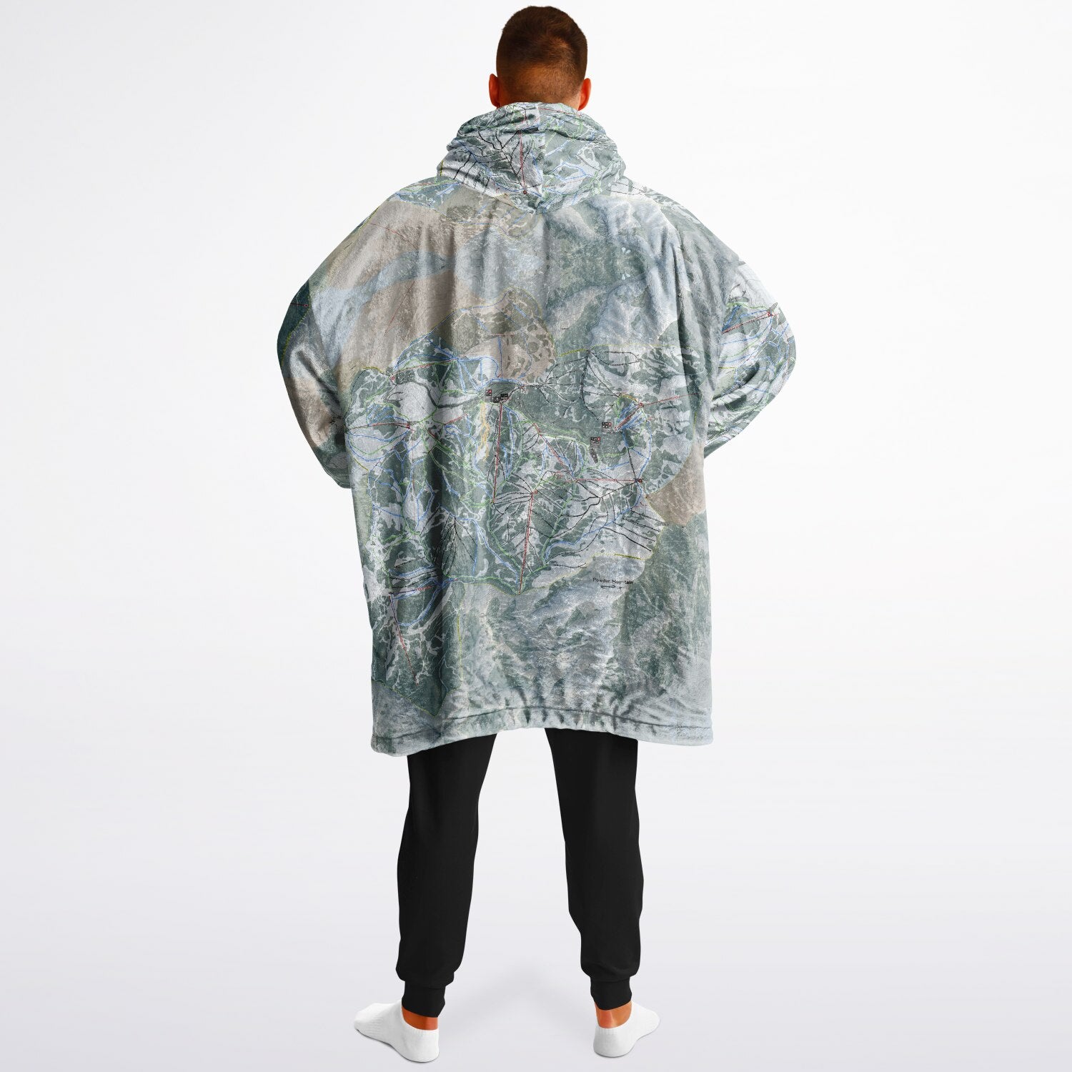 Powder Mountain, Utah Ski Resort Map Reversible Snug Hoodie