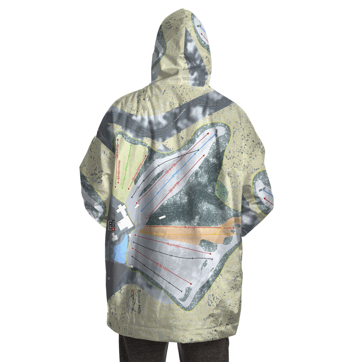 Boston Mills, Ohio Ski Trail Map - Snug Hoodie