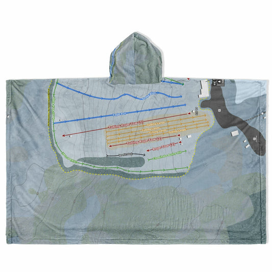 Hillberg, Alaska Ski Resort Map Flannel Blanket Poncho