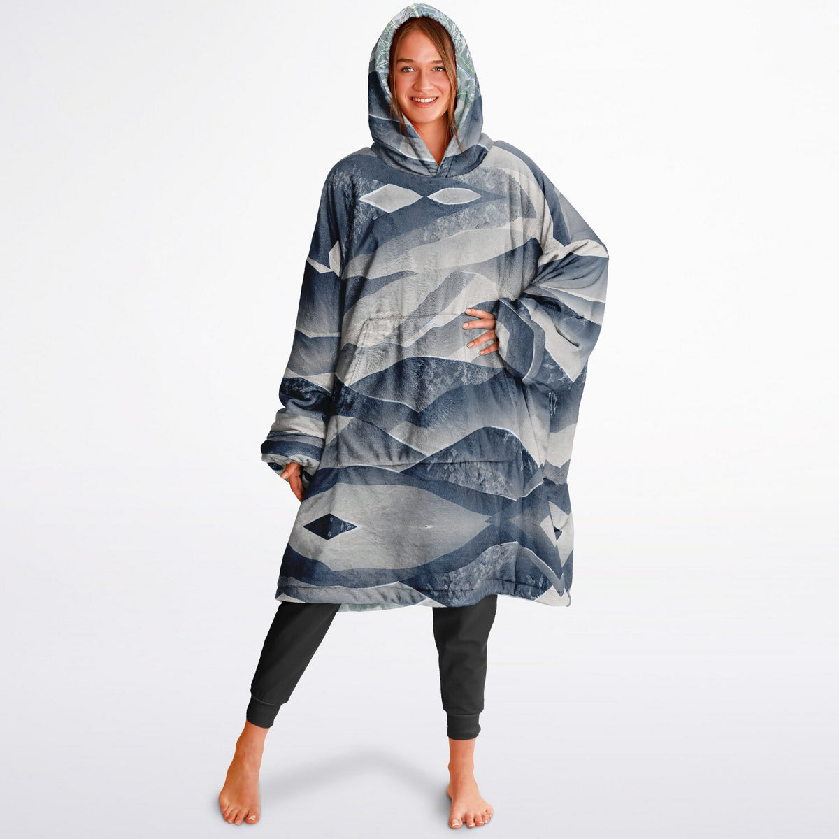 Ski Resort Map Reversible Snug Hoodie.