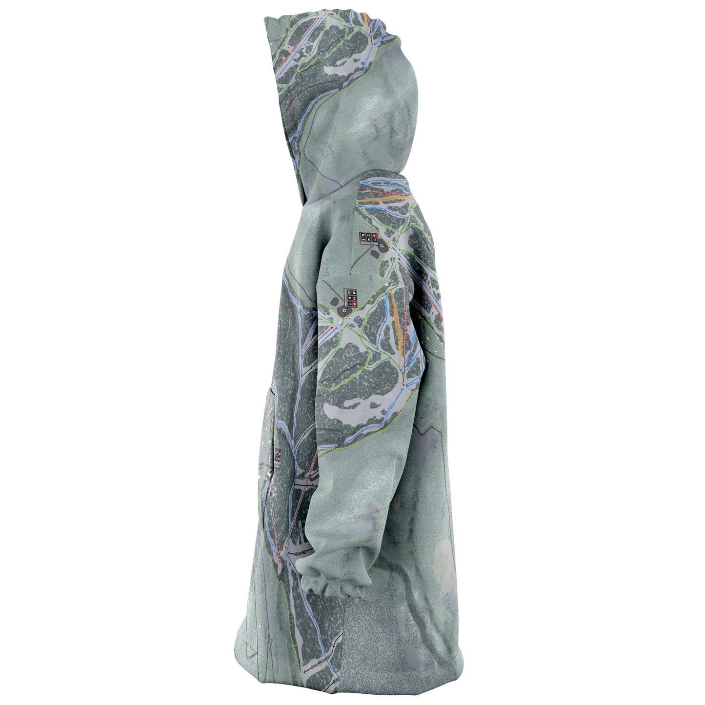 Eagle Point, Utah Ski Trail Map - Snug Hoodie - Powderaddicts