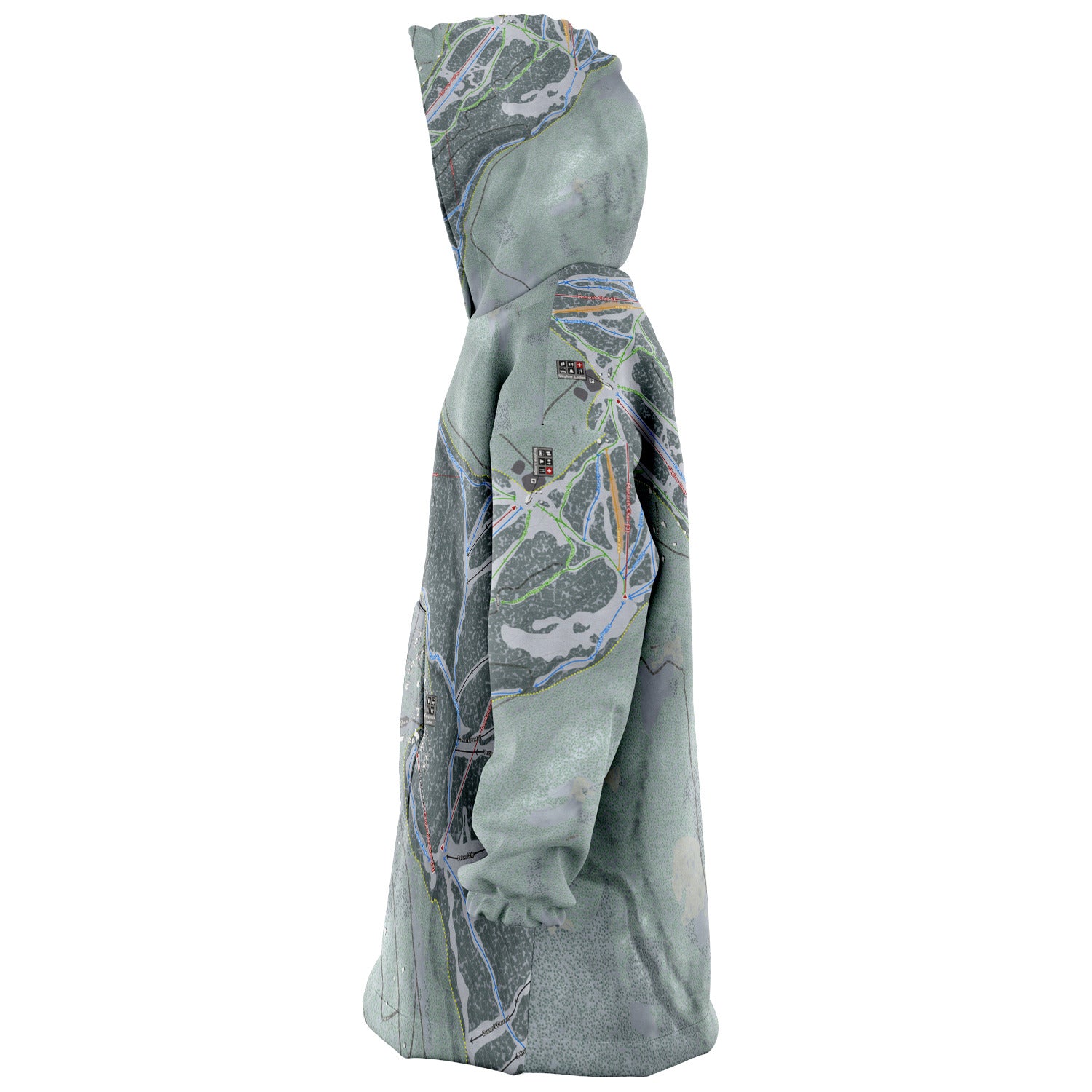 Eagle Point, Utah Ski Trail Map - Snug Hoodie - Powderaddicts
