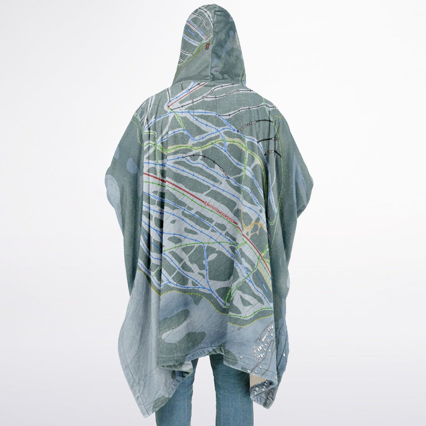 Kimberley, British Columbia Ski Resort Map Flannel Blanket Poncho