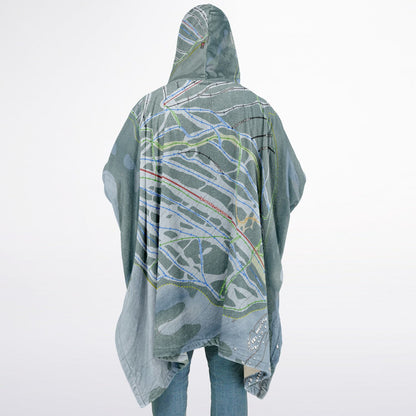 Kimberley, British Columbia Ski Resort Map Flannel Blanket Poncho