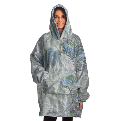 One Wasatch, Utah Ski Trail Map - Snug Hoodie - Powderaddicts