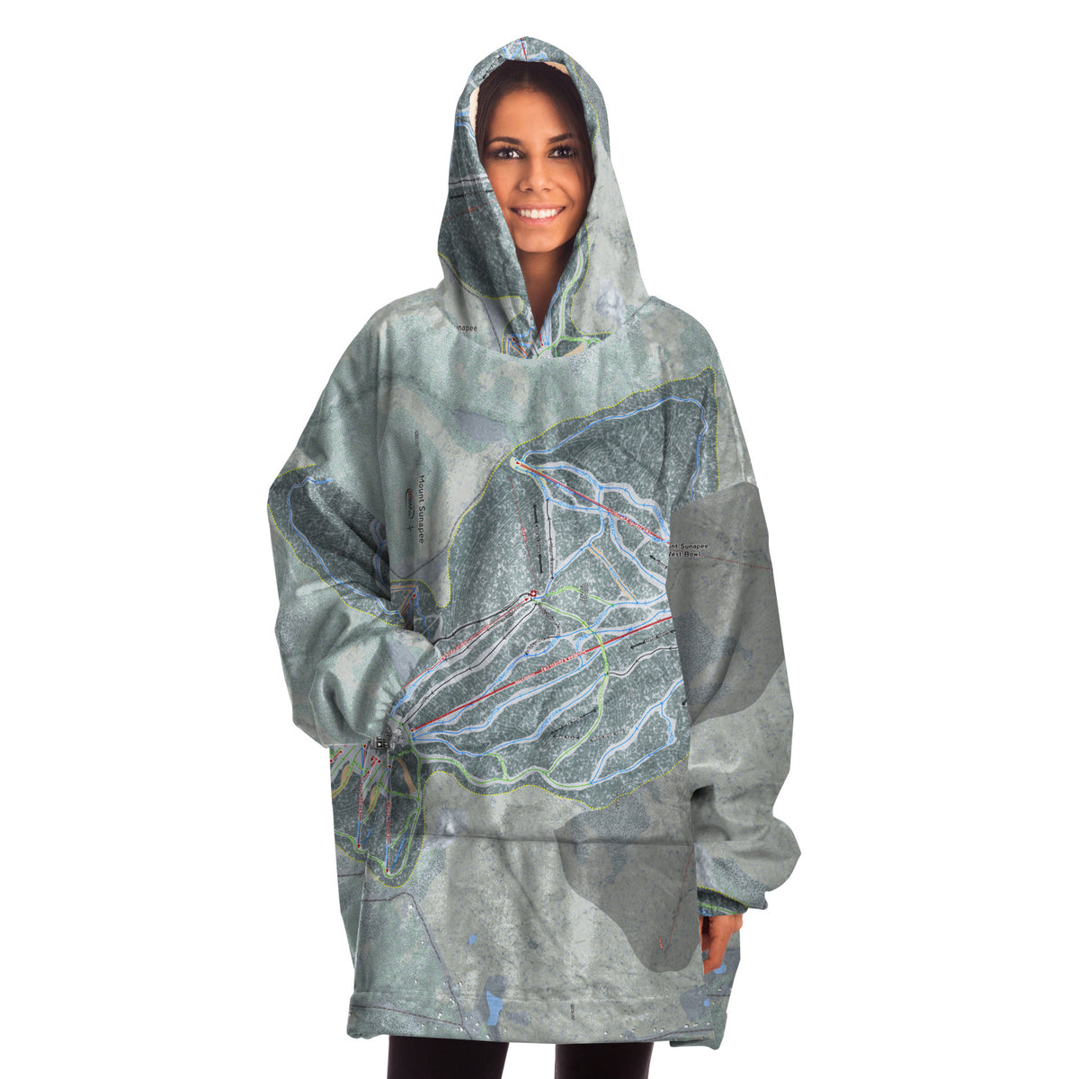 Mount Sunapee, New Hampshire Ski Trail Map - Snug Hoodie