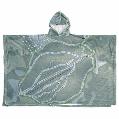 Le Valinouet, Quebec Ski Resort Map Flannel Blanket Poncho