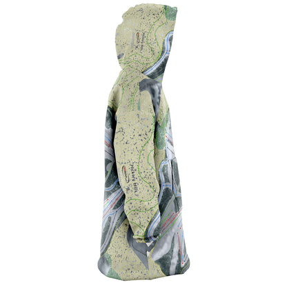 Hickory Hills, Michigan Ski Trail Map Snug Hoodie - Powderaddicts