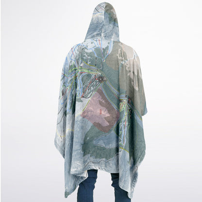 Loveland, Colorado Ski Resort Map Flannel Blanket Poncho