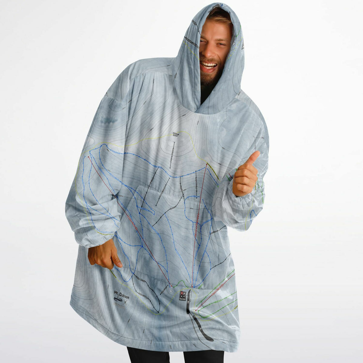 Mt Dobson, New Zealand Ski Trail Map - Snug Hoodie