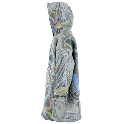 Hidden Valley, Pennsylvania Ski Trail Map Snug Hoodie - Powderaddicts