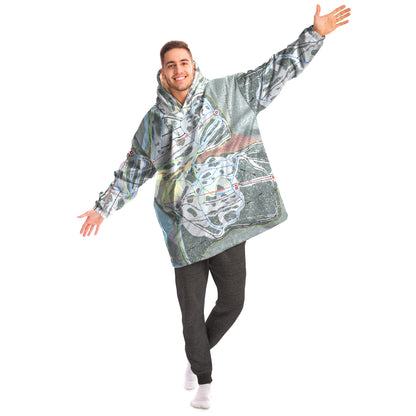 Sleeping Giant, Wyoming Ski Trail Map Snug Hoodie