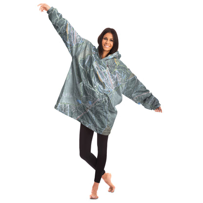 Silver Star, British Columbia Ski Trail Map Snug Hoodie