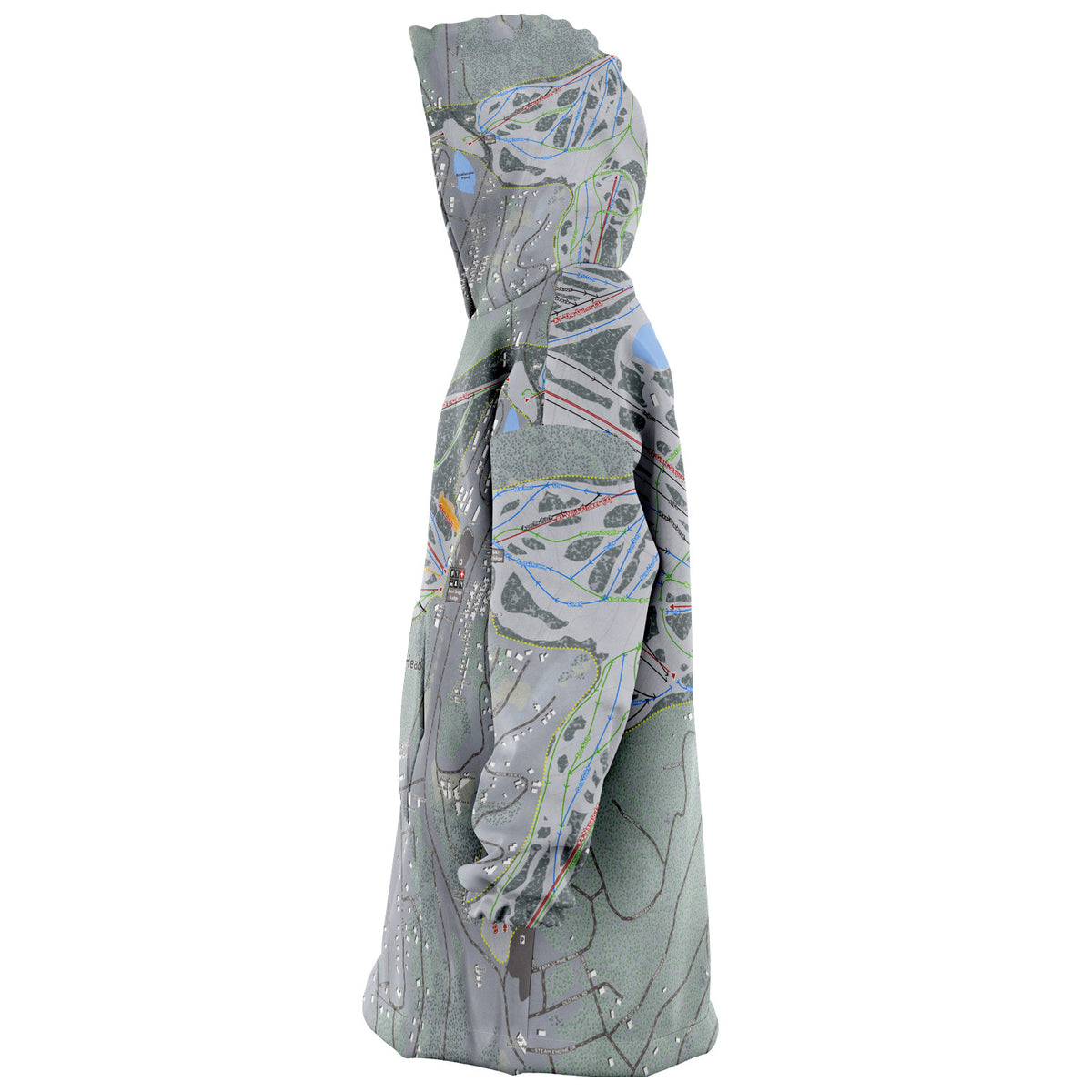 Brian Head, Utah Ski Trail Map - Snug Hoodie
