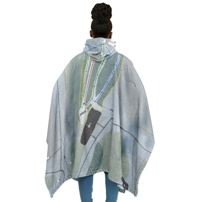 Emery Park, New York Ski Resort Map Flannel Blanket Poncho