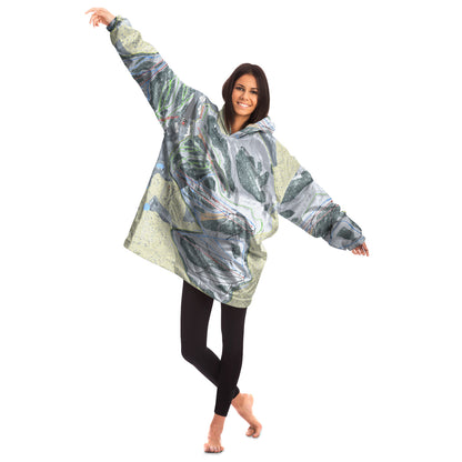 Caberfae Peaks, Michigan Ski Trail Map Snug Hoodie