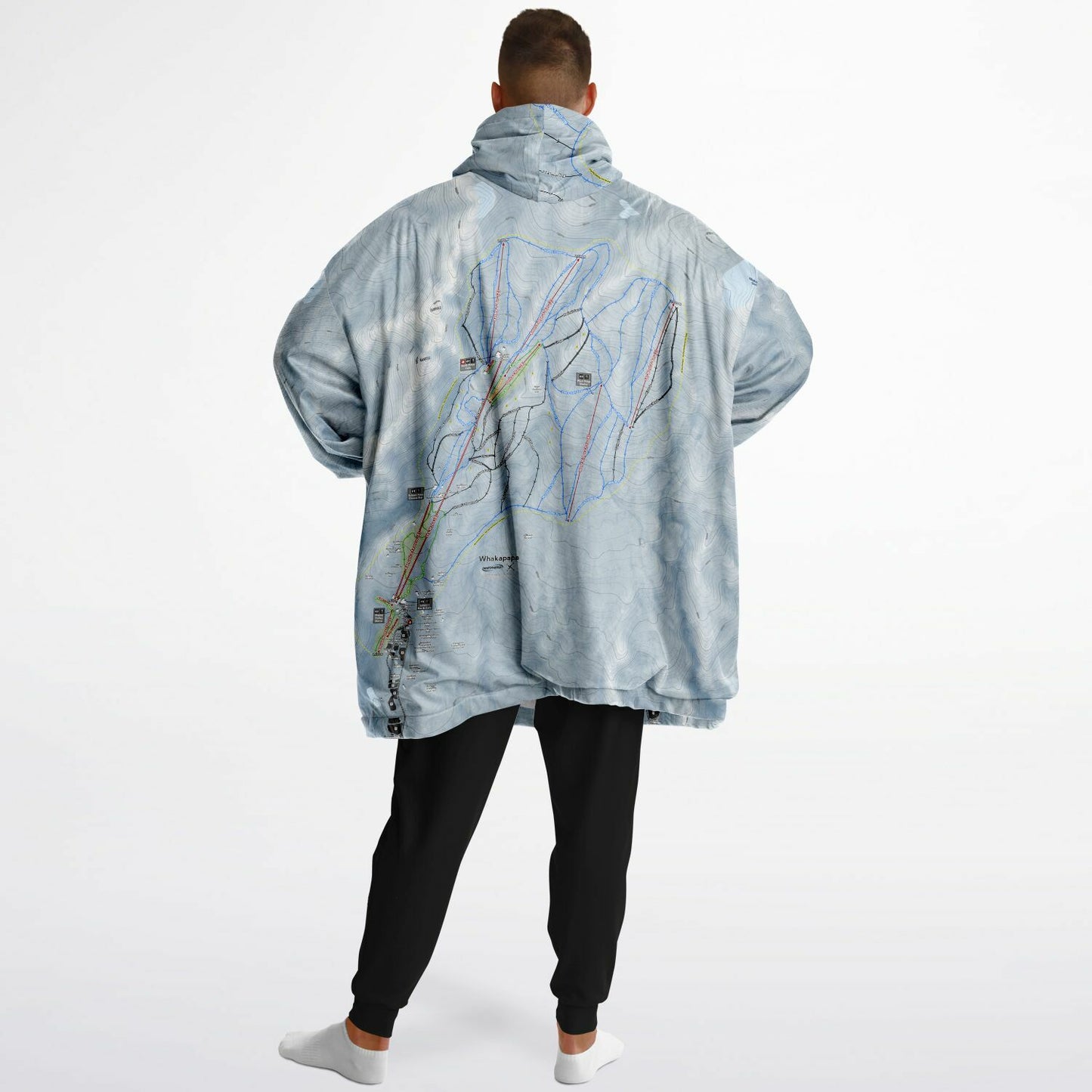 Whakapapa, New Zealand Ski Trail Map - Snug Hoodie - Powderaddicts