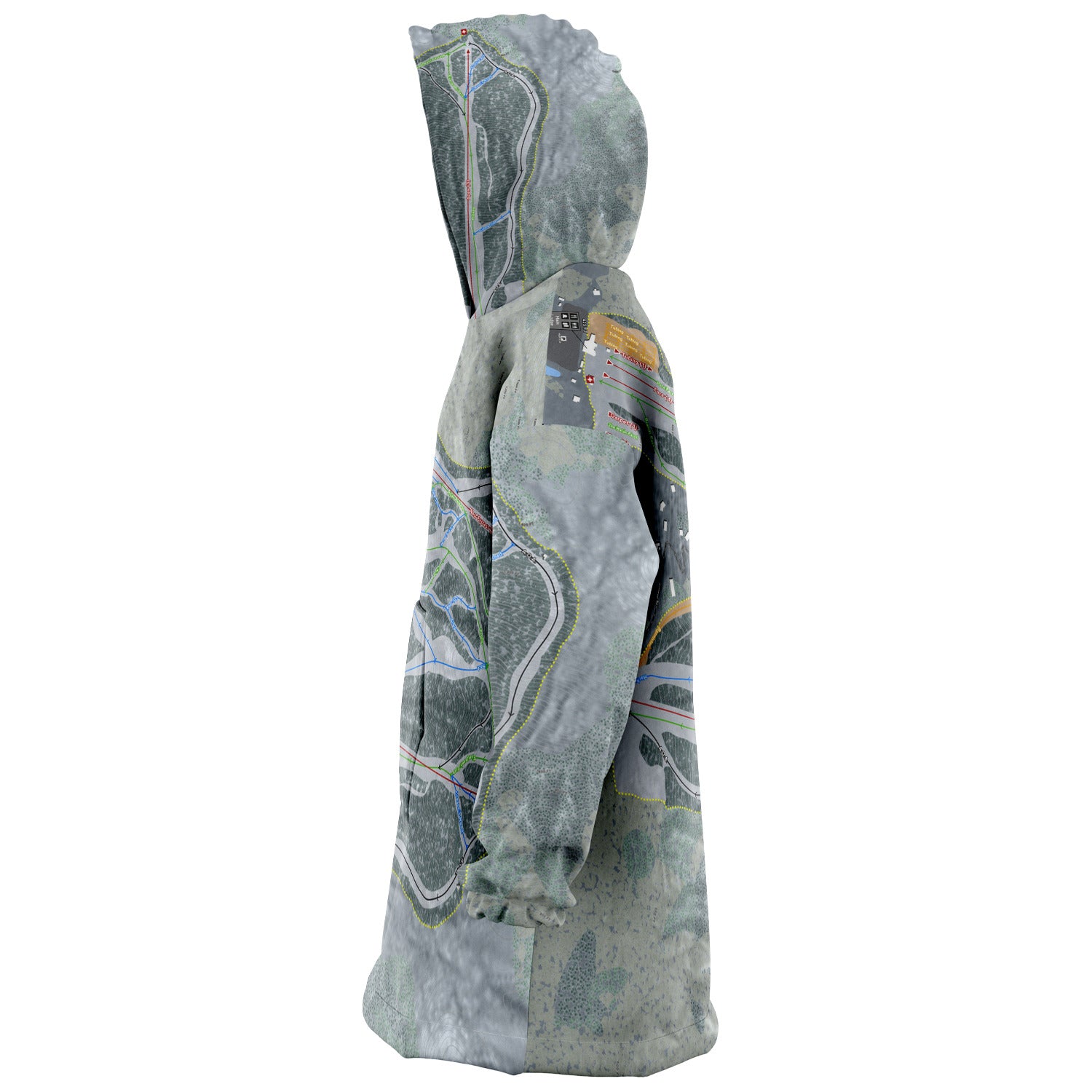 West Mountain, New York Ski Trail Map Snug Hoodie