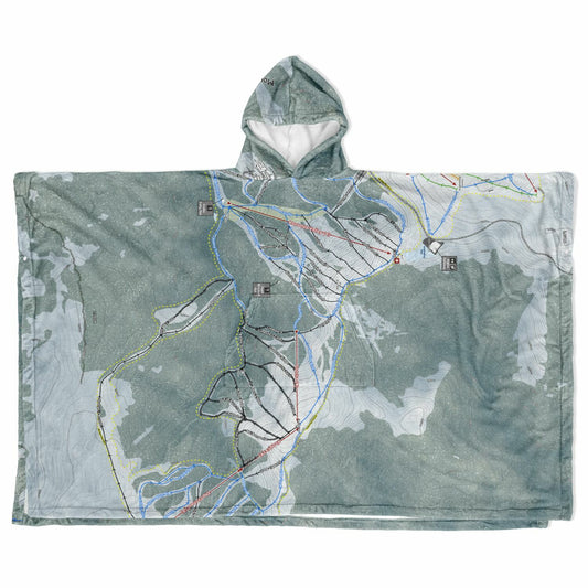 Mount Hotham, Australia Ski Resort Map Flannel Blanket Poncho - Powderaddicts