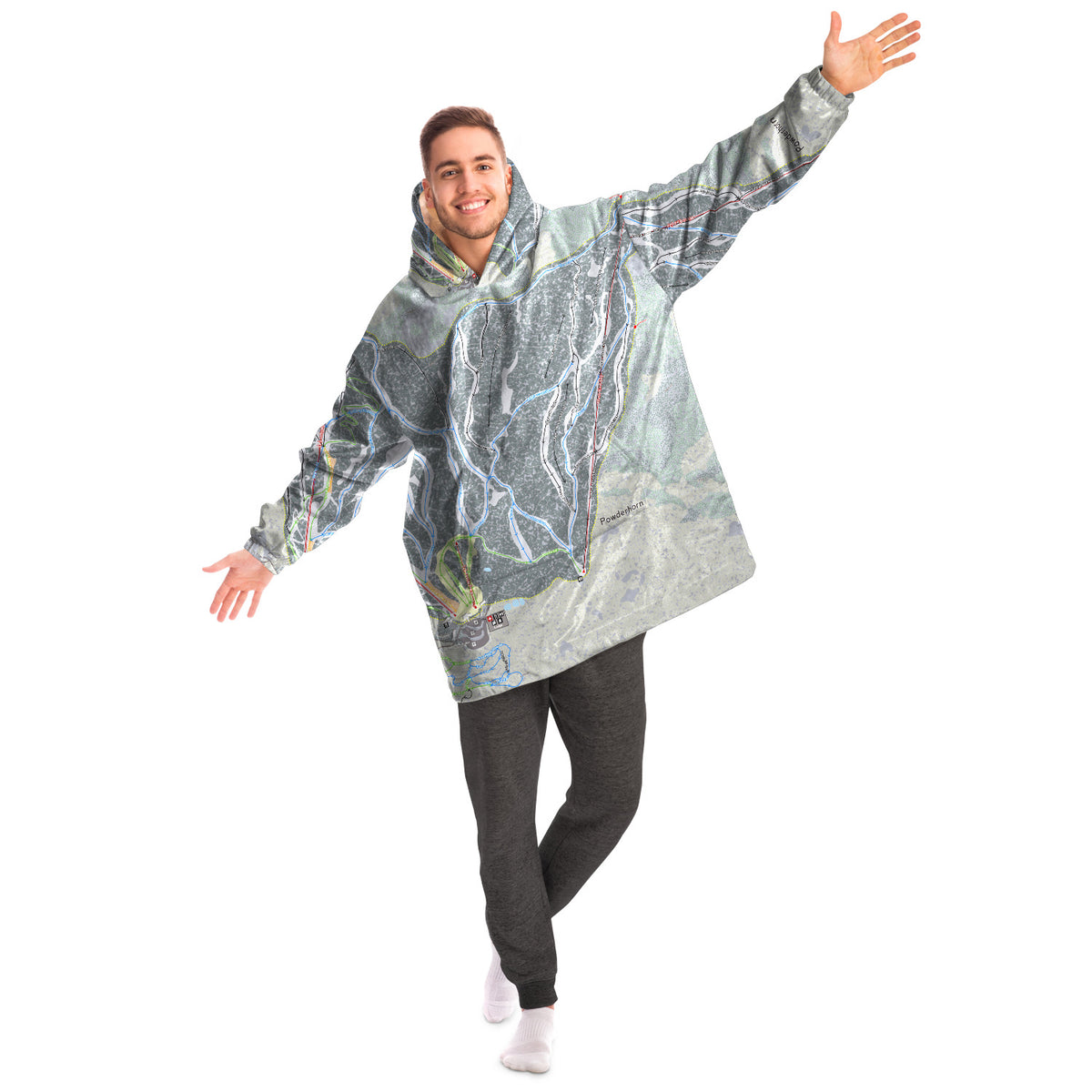 Powderhorn, Colorado Ski Trail Map - Snug Hoodie