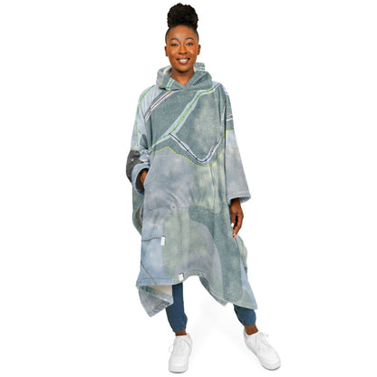 Veterans Memorial, New Hampshire Ski Resort Map Flannel Blanket Poncho