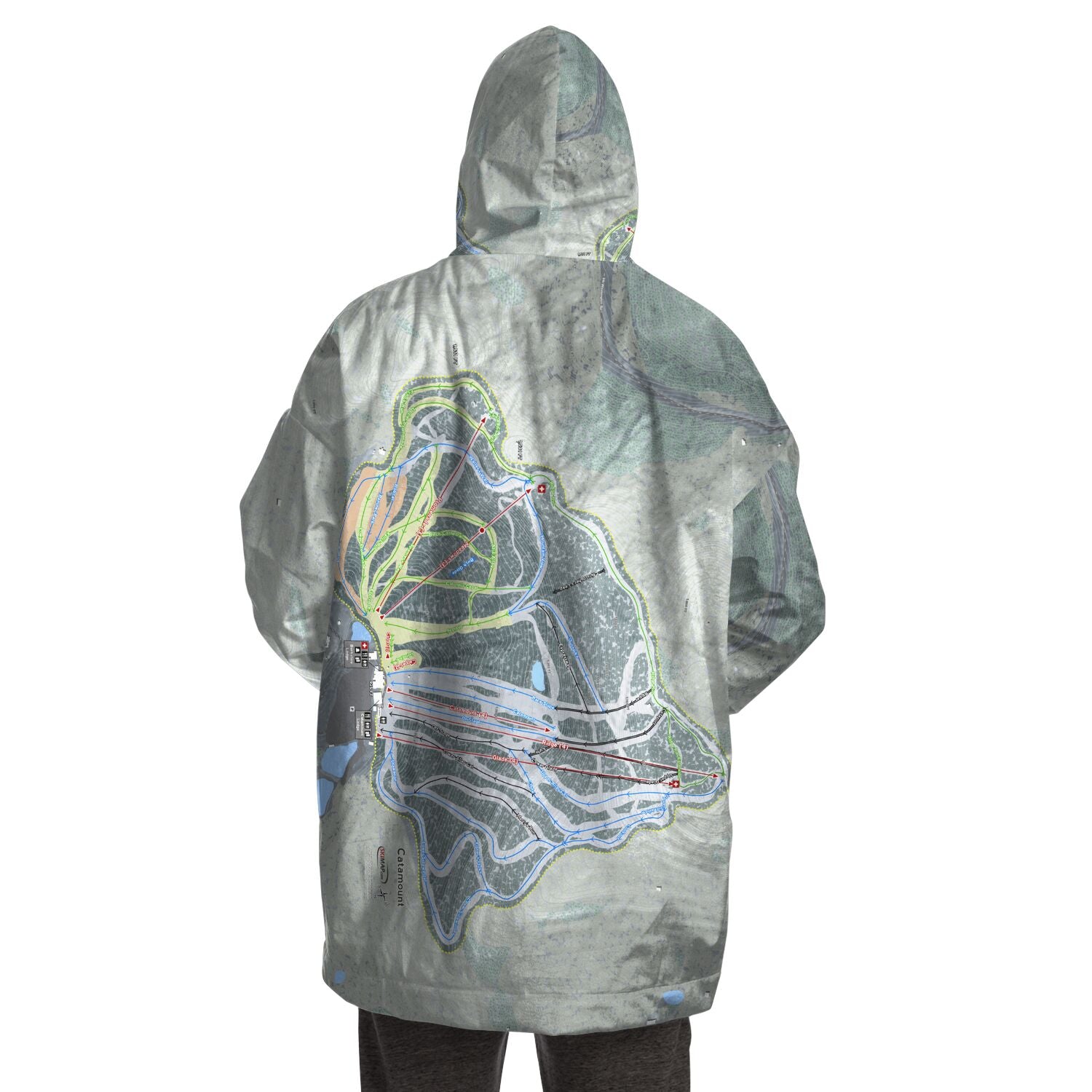 Catamount, New York Ski Trail Map - Snug Hoodie